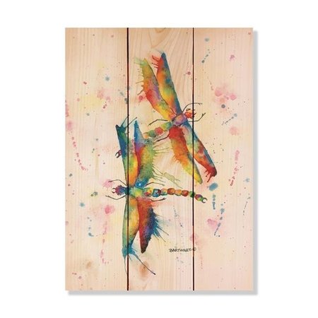 WILE E. WOOD Wile E. Wood DBRDC-1115 11 x 15 in. Bartholets Rainbow Dragonflies Courtship Wood Art DBRDC-1115